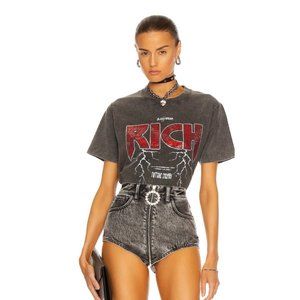 ALESSANDRA RICH Grey Anniversary 'Rich' Rock Tee